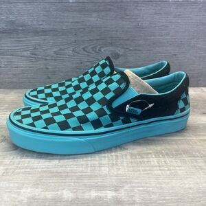 Vans Slip On Black Teal Men 7 Women 8.5  Journeys Exclusive Special Edition